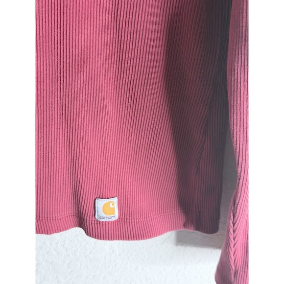 Carhartt Henley Ribbed Thermal Top Womens Size M Burgandy Vintage Inspired - Picture 5 of 8